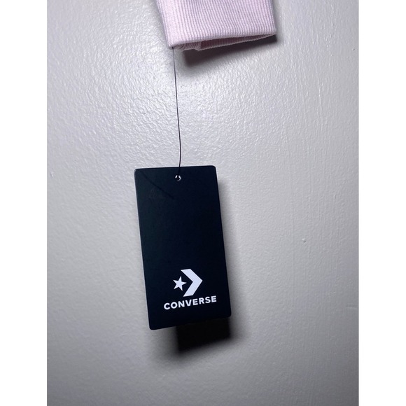 Converse All Star Brand Girls Small 8-10 Years Pink Cropped Hoodie Sweatshirt - Picture 3 of 7